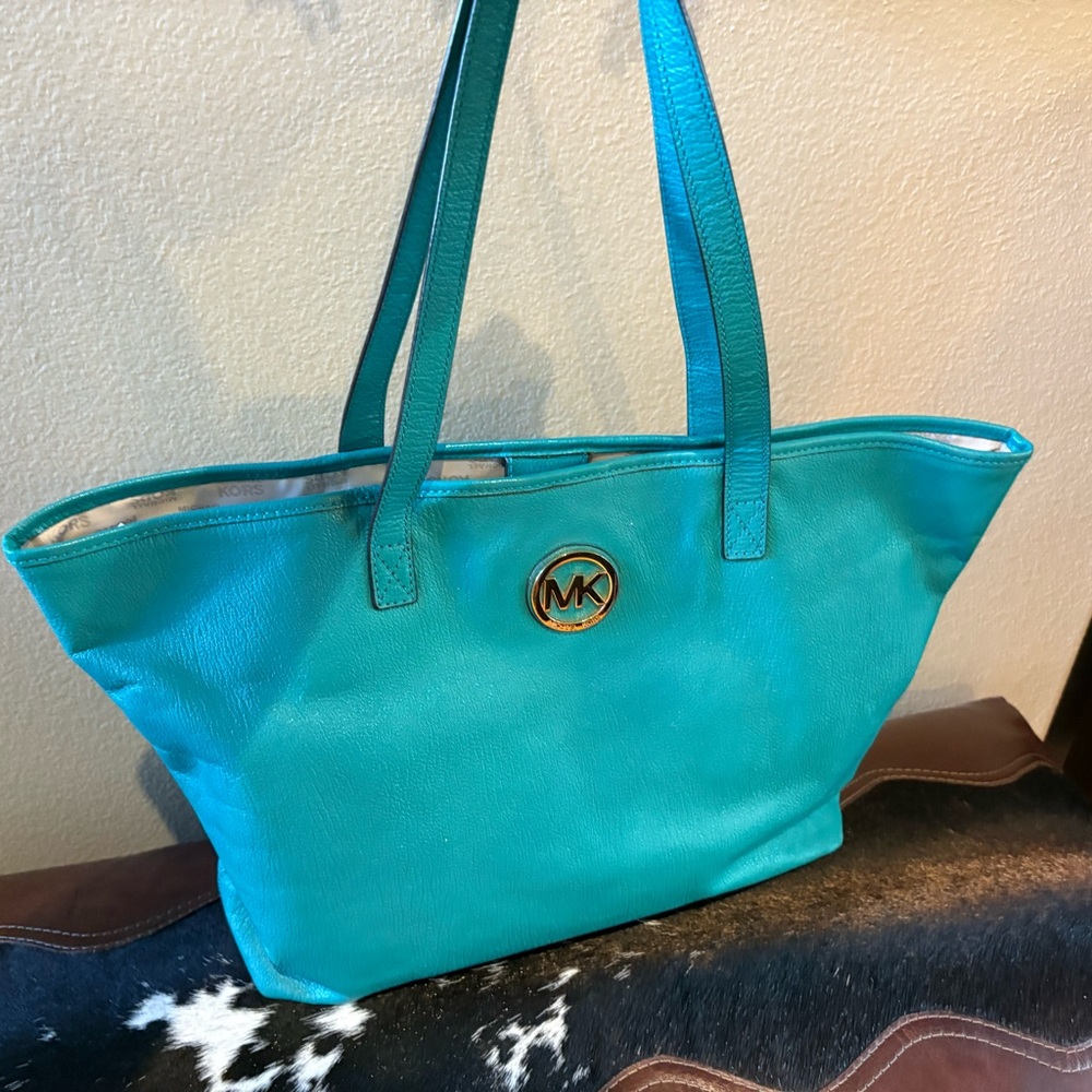 Michael Kors Turquoise Tote Bag